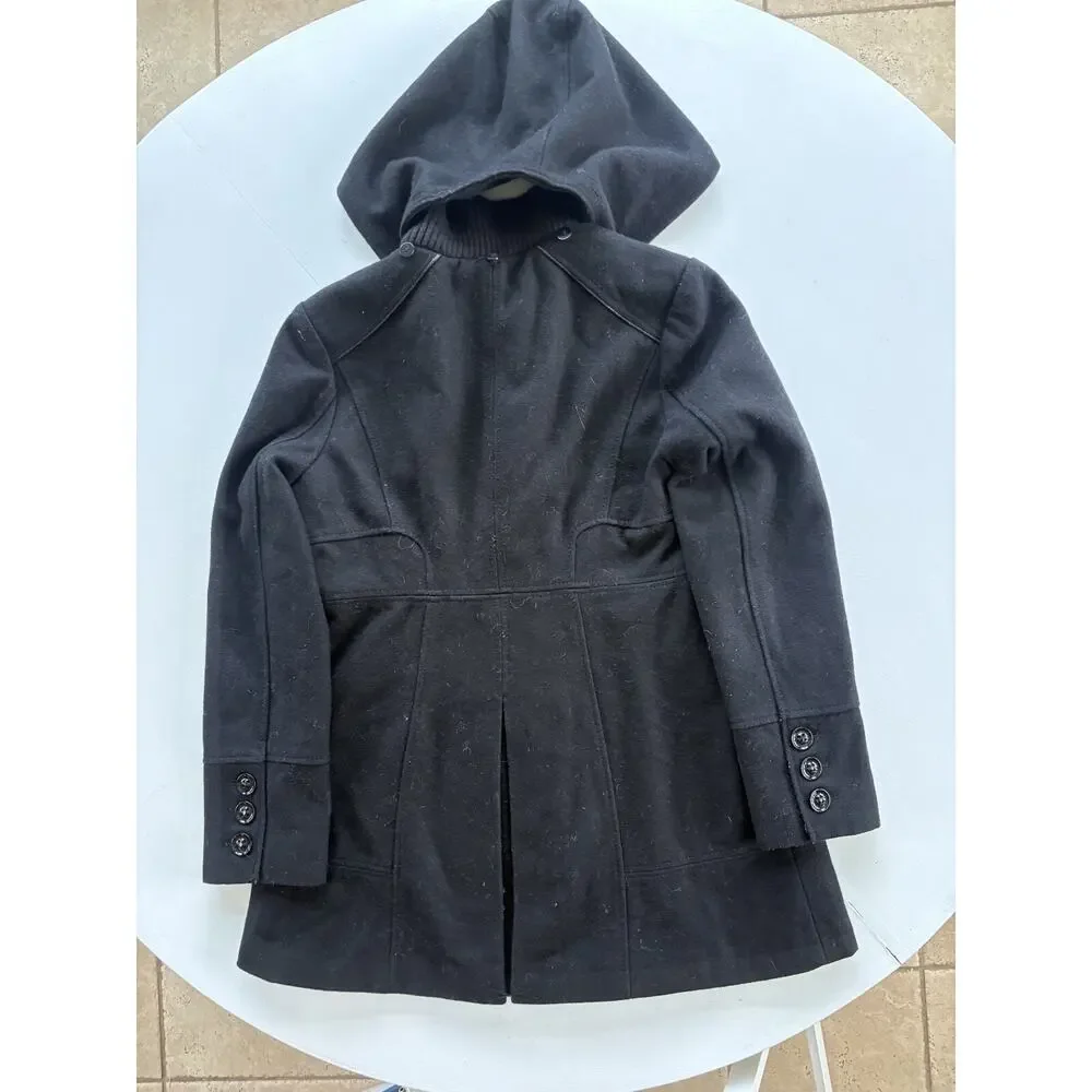 Guess Women’s Gray Wool Blend Coat Full Zip Toggle Buttons Size Large